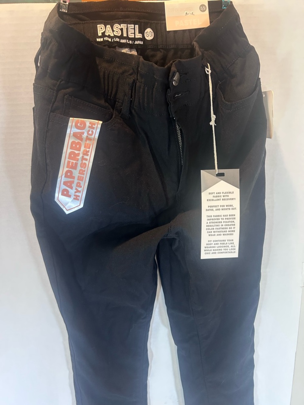 Pastels Black Elastic Waist Joggers